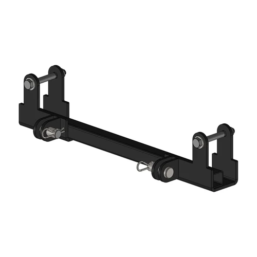 Eagle plow mount for Kawasaki, black steel cross bar with upright brackets and pins, 3D render