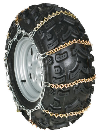 V-bar tire chains for UTVs and ATVs