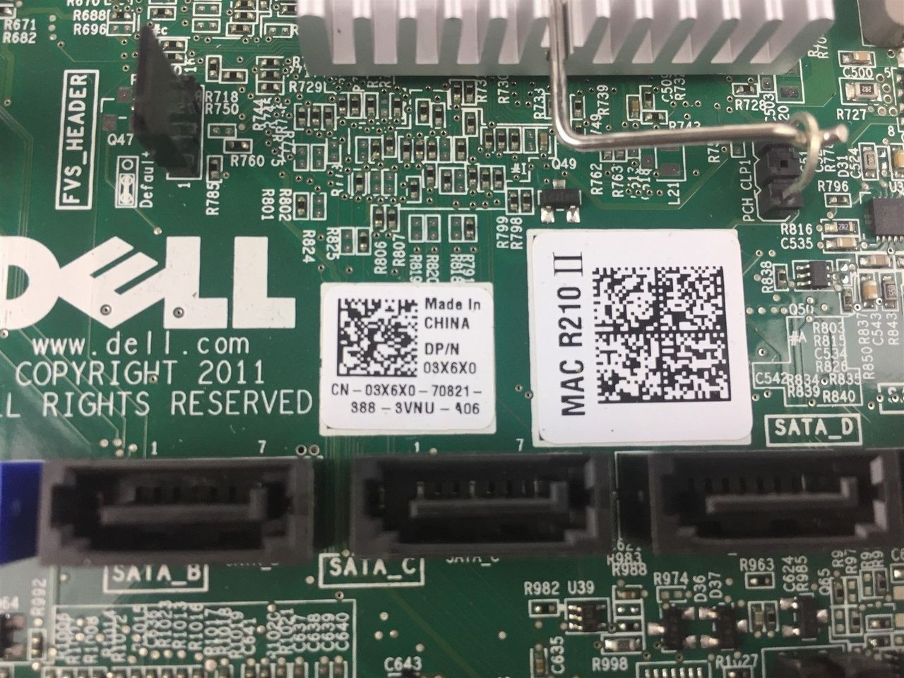 Dell Poweredge R210 II Intel Socket LGA1155 Server Motherboard PN 3X6X0 03X6X0