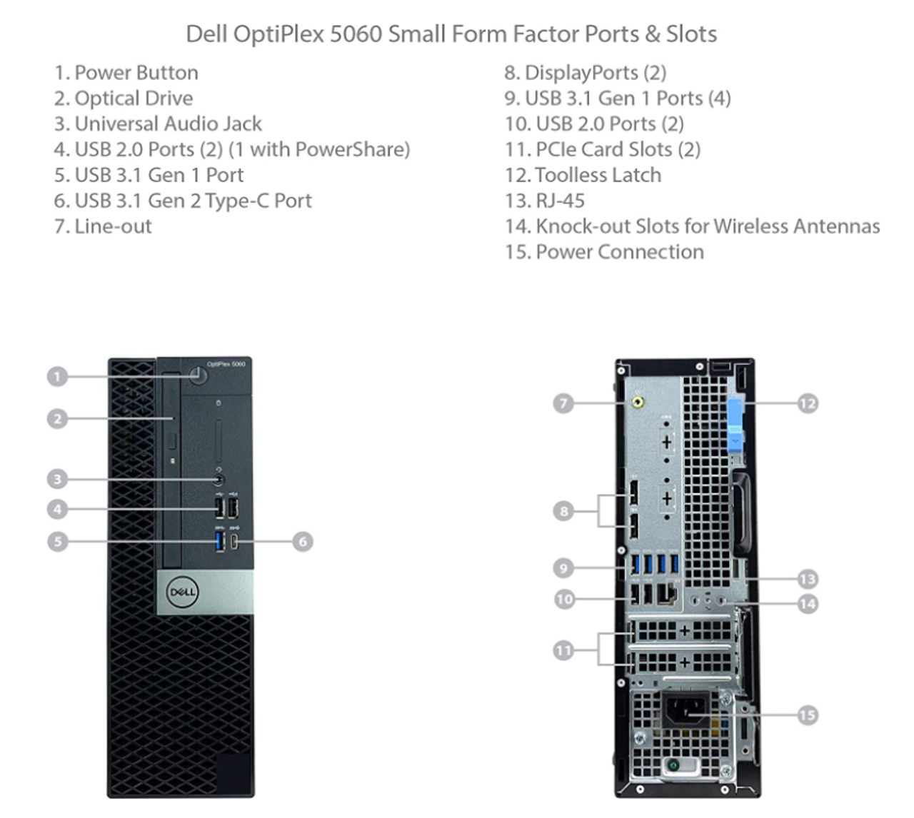 Dell OptiPlex 5060 SFF i7 Win 11 Pro, 16GB Ram, 256GB SSD, DVDROM
