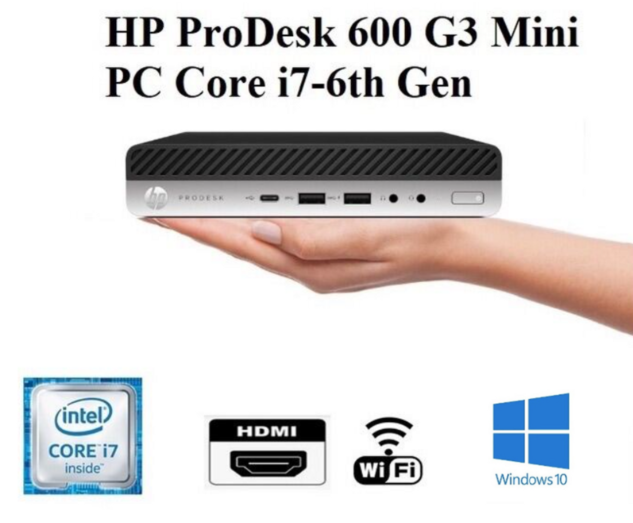 HP EliteDesk 800 G3 Mini Computer Intel i7 , Win 10 Pro, 16GB RAM, 256GB SSD