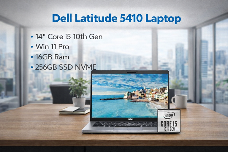 Dell Latitude 5410 Laptop 14" Core i5 10th Gen Win 11 Pro, 16GB Ram, 256GB SSD NVME