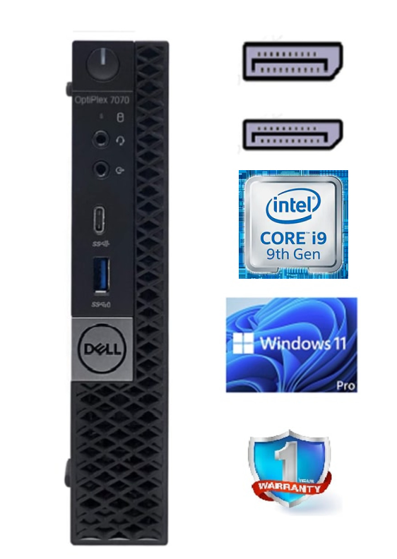 Dell OptiPlex 7070 Micro Intel i9, Win 11 Pro,16GB RAM, 512GB Nvme SSD