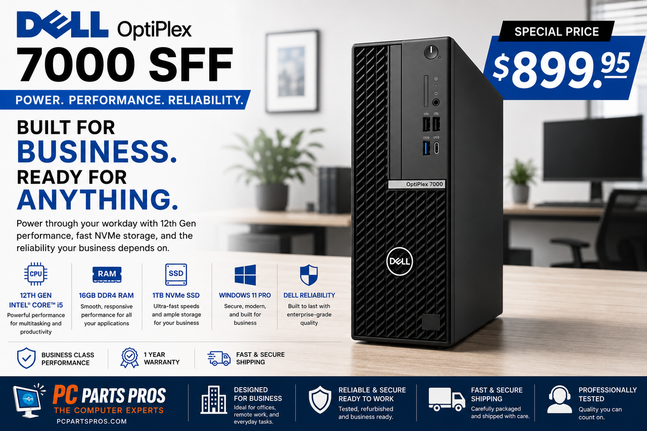 Dell OptiPlex 7000 SFF i5 12th Gen, Win 11 Pro, 16GB Ram, 1TB NVME SSD
