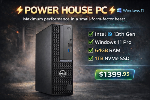 Dell Optiplex 7010 SFF Intel i9 13th Gen, Win 11 Pro, 64GB Ram, 1TB NVMe SSD