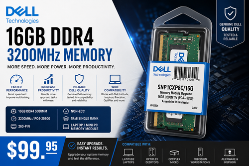 Dell SNP1CXP8C/16G - 16GB DDR4-3200 1.2V 260-PIN SODIMM MEMORY MODULE