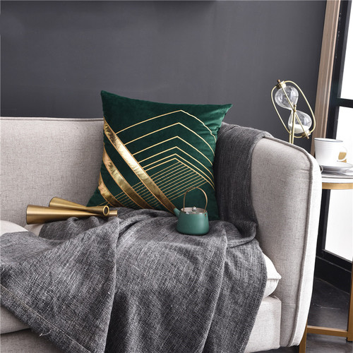 Color: Green, style: Pillow included-45x45cm, Size:  - Light Luxury American Style Pillow Patch Lea