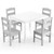 Kids 5 Pieces Table and Chair Set Wooden Children Activity Playroom Furniture Gift-White - Color: W