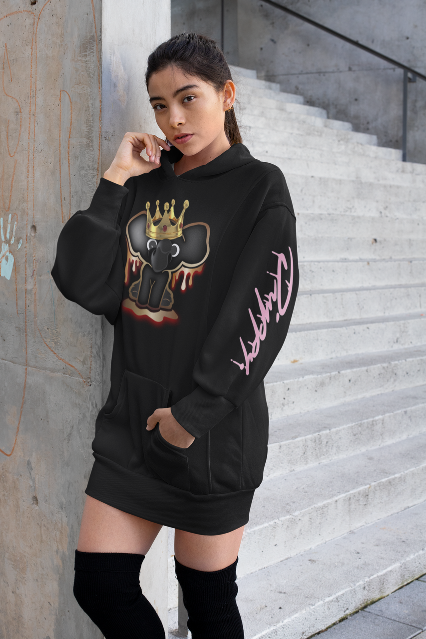 Black Hoodie (limited STANLEY/STELLA) Dress By. AE - Angry Elephant Clothing