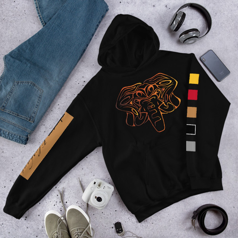 Desire Tribal Head Hooded Sweatshirt