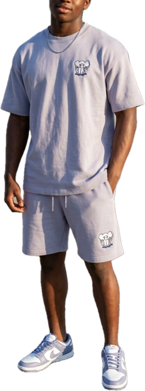 100% French Terry Cotton – Fabric that’s soft, breathable, and built for all-day comfort.

Matching Top & Bottom – Oversized tee paired with relaxed-fit shorts for a clean, elevated streetwear look.

Versatile Wear – Perfect balance of lounge-ready ease and outside-ready style.

Designer-Level Quality – Heavy drape, durable construction, and luxury feel without the luxury price tag.