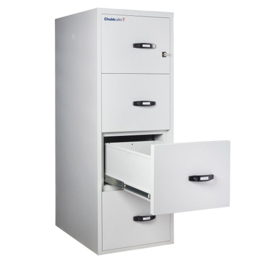 Chubb 2 hour Fire Filing Cabinet 4 drawer 328kg (Draw Open)