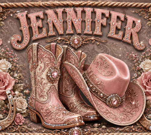 Custom, Personalized Western Glam Tumbler Wrap