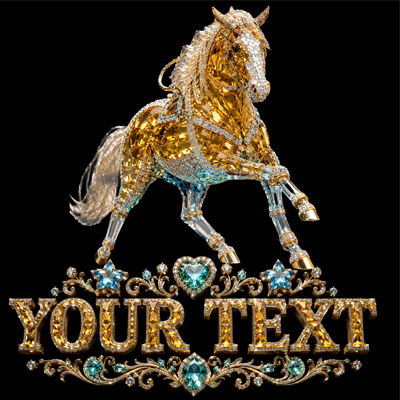 Transform your horse into a breathtaking luxury gemstone keepsake designed exclusively for you. Every portrait is handcrafted from your horse's photograph using our signature Jewel Collection style and personalized with your colors and custom text.