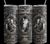 Personalized 3 photo tumbler turquoise & silver, ornate silver scrollwork, crystal accents, and dramatic western detailing