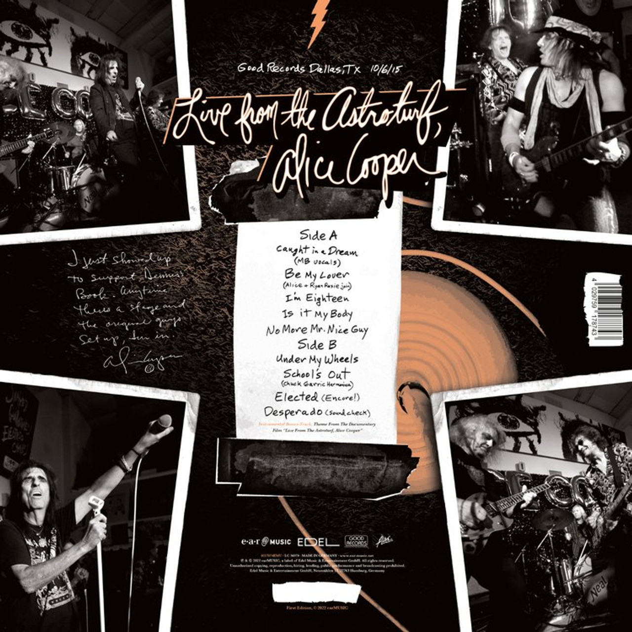 Pop-Rock Tape  Alice Cooper Band: Live From The Astroturf - Plastic Reel  1/4 19cm/s (7.5ips), LPR90, Horch House HH04.00.216, LPR90