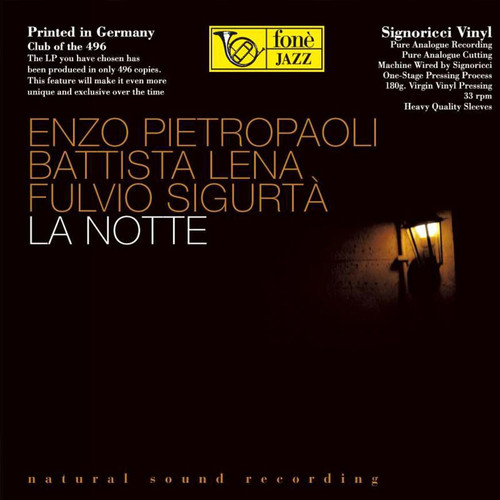 Jazz Vinyl Enzo Pietropaoli  Lena  Sigurtà La Notte Fonè Records FoneLP051