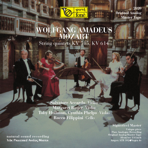 Classical Tape Wolfgang Amadeus Mozart Salvatore Accardo  Batjer  Hoffman  Phelps  Filippini String Quintets KV515 KV614 Fonè Records Fone2020-2