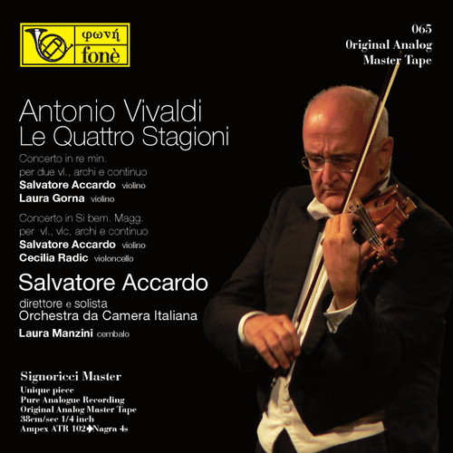 Classical MASTER TAPE - Salvatore Accardo - Antonio Vivaldi, Le Quattro Stagioni. Fonè Records, original cat.# Fonè 065, format 2x 1/4" RTM SM900 Tape set, Metal reel 10,5"/265mm, NAB Hub, 38 cm/s (15 ips), IEC eq. More info on www.sepeaaudio.com