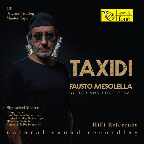 Jazz MASTER TAPE - Taxidi - Fausto Mesolella - Guitar & Loop Guitar. Fonè Records, original cat.# Fonè 181, format 1x 1/4" RTM SM900 Tape set, Metal reel 10,5"/265mm, NAB Hub, 38 cm/s (15 ips), IEC eq. More info on www.sepeaaudio.com