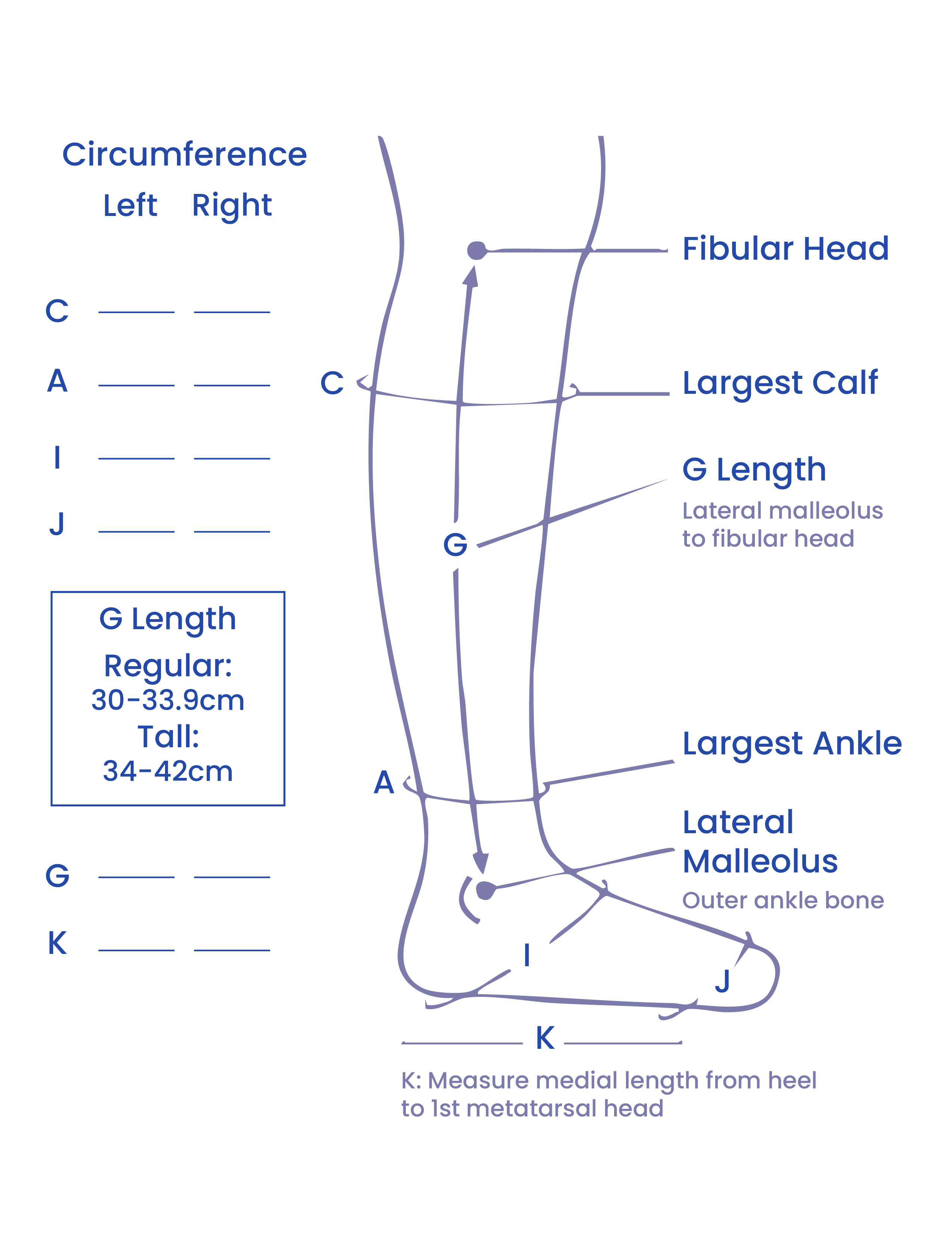 Image displaying how to measure for foot compression sizing