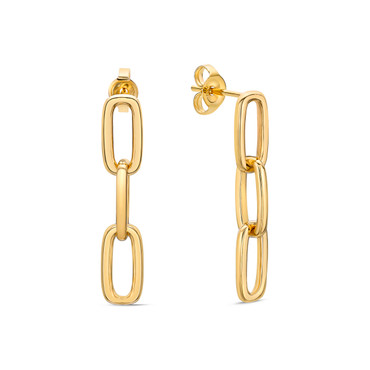 Solid Gold Chunky Chain Earrings