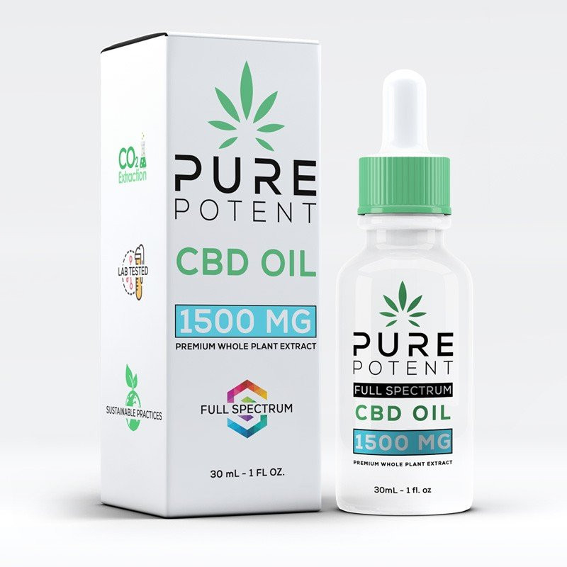 1500mg Daily CBD Oil- Full Spectrum- 30ml - Pure Potent CBD | The