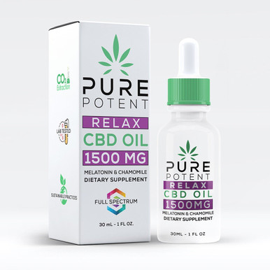 1500mg RELAX CBD Oil- Melatonin Infused- 30ml - Pure Potent CBD