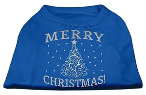 Shimmer Christmas Tree Pet Shirt Blue Sm S528-51-131 SMBL Shimmer Christmas Tree Pet Shirt Blue Sm S528-51-131 SMBL