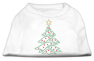 Christmas Tree Rhinestone Shirt White S S528-52-25-05 SMWT Christmas Tree Rhinestone Shirt White S S528-52-25-05 SMWT