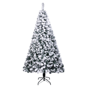 6FT PVC Flocking Christmas Tree 750 Branches Spread Out Naturally Tree T575-S0671271838 6FT PVC Flocking Christmas Tree 750 Branches Spread Out Naturally Tree T575-S0671271838