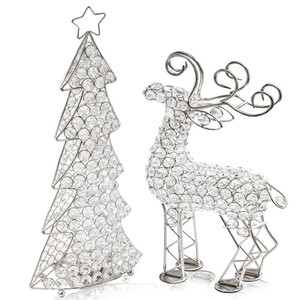 16" Silver Faux Crystal Christmas Figurine N270-354784 16" Silver Faux Crystal Christmas Figurine N270-354784