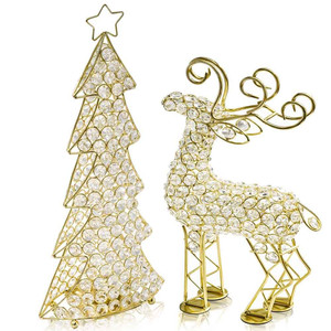 16" Glam Gold And Faux Crystal Christmas Tree N270-354786 16" Glam Gold And Faux Crystal Christmas Tree N270-354786