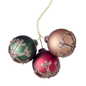 Christmas Pick Ornaments X3 Wdlnd Snow 40Mm N274-FC01189233 Christmas Pick Ornaments X3 Wdlnd Snow 40Mm N274-FC01189233