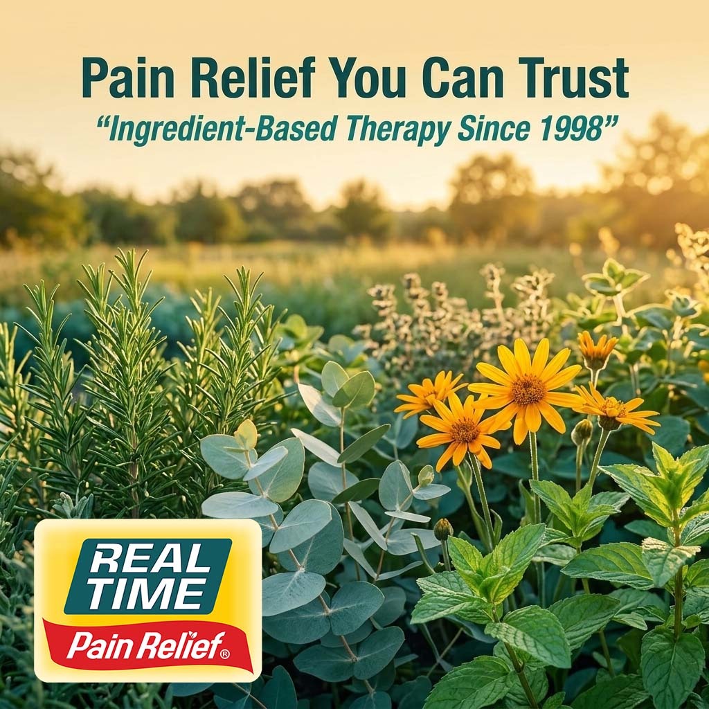 Ingredient-based therapy since 1998 — Real Time Pain Relief's foundational formulation philosophy
