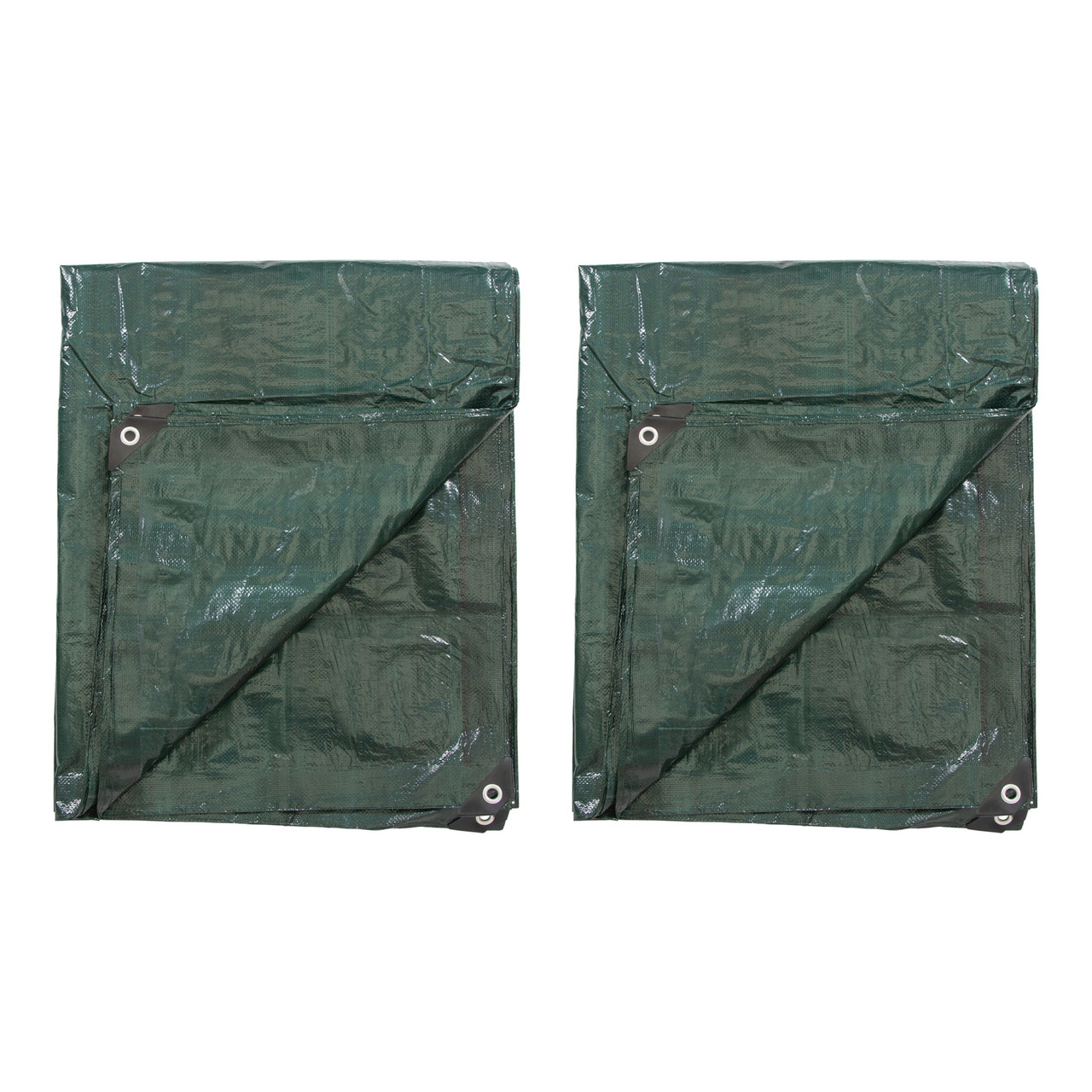 Medium-Duty Rip-Stop Tarp 10' x 12' - Forest Green - 2 Pack