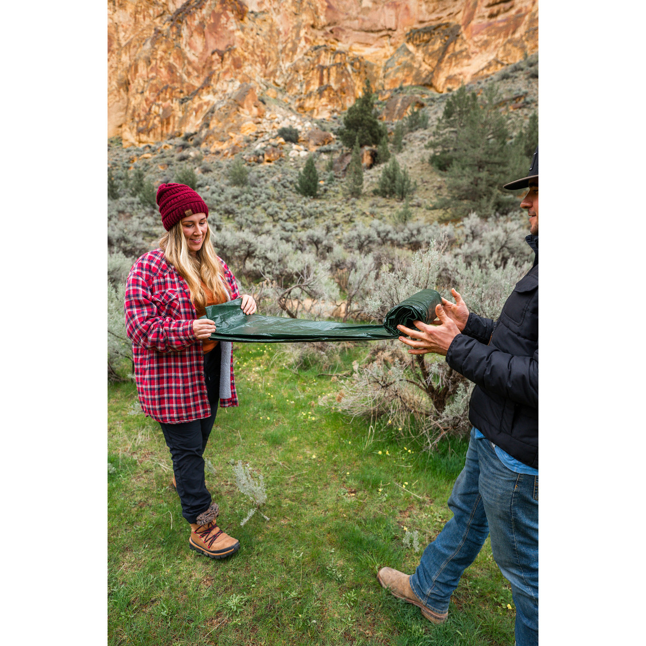 Medium-Duty Rip-Stop Tarp 10' x 12' - Forest Green - 2 Pack