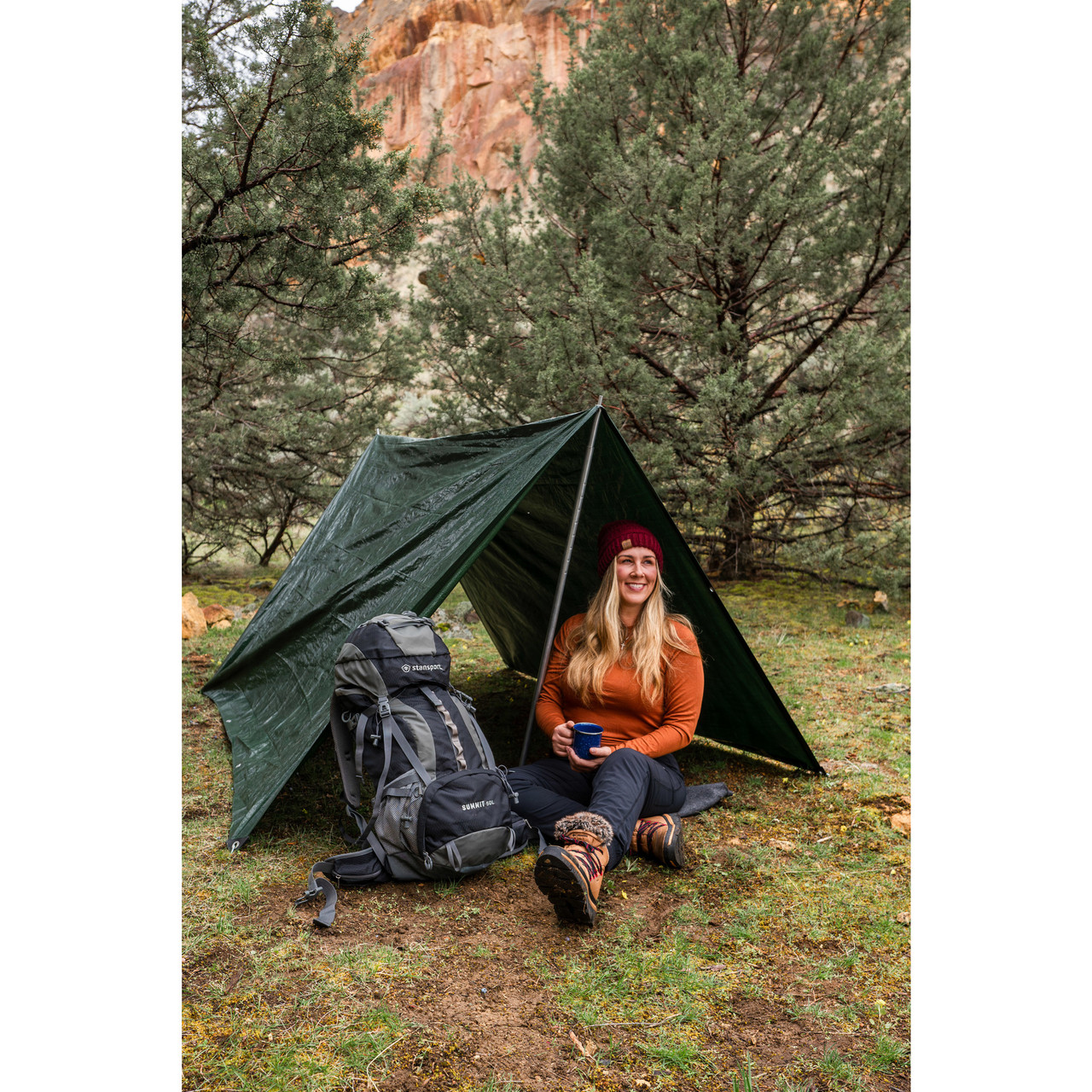 Medium-Duty Rip-Stop Tarp 6' x 8' - Dark Green - 2 Pack - Stansport