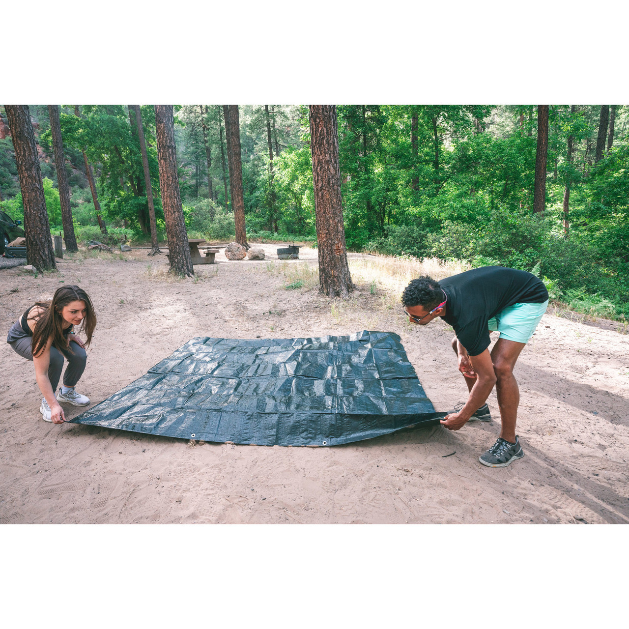 Medium-Duty Rip-Stop Tarp 6' x 8' - Dark Green - 2 Pack - Stansport