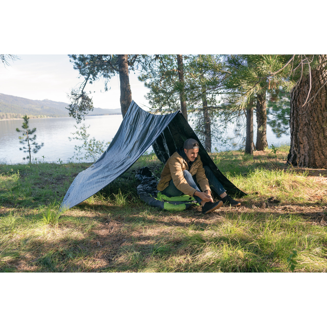 Medium-Duty Rip-Stop Tarp 6' x 8' - Dark Green - 2 Pack