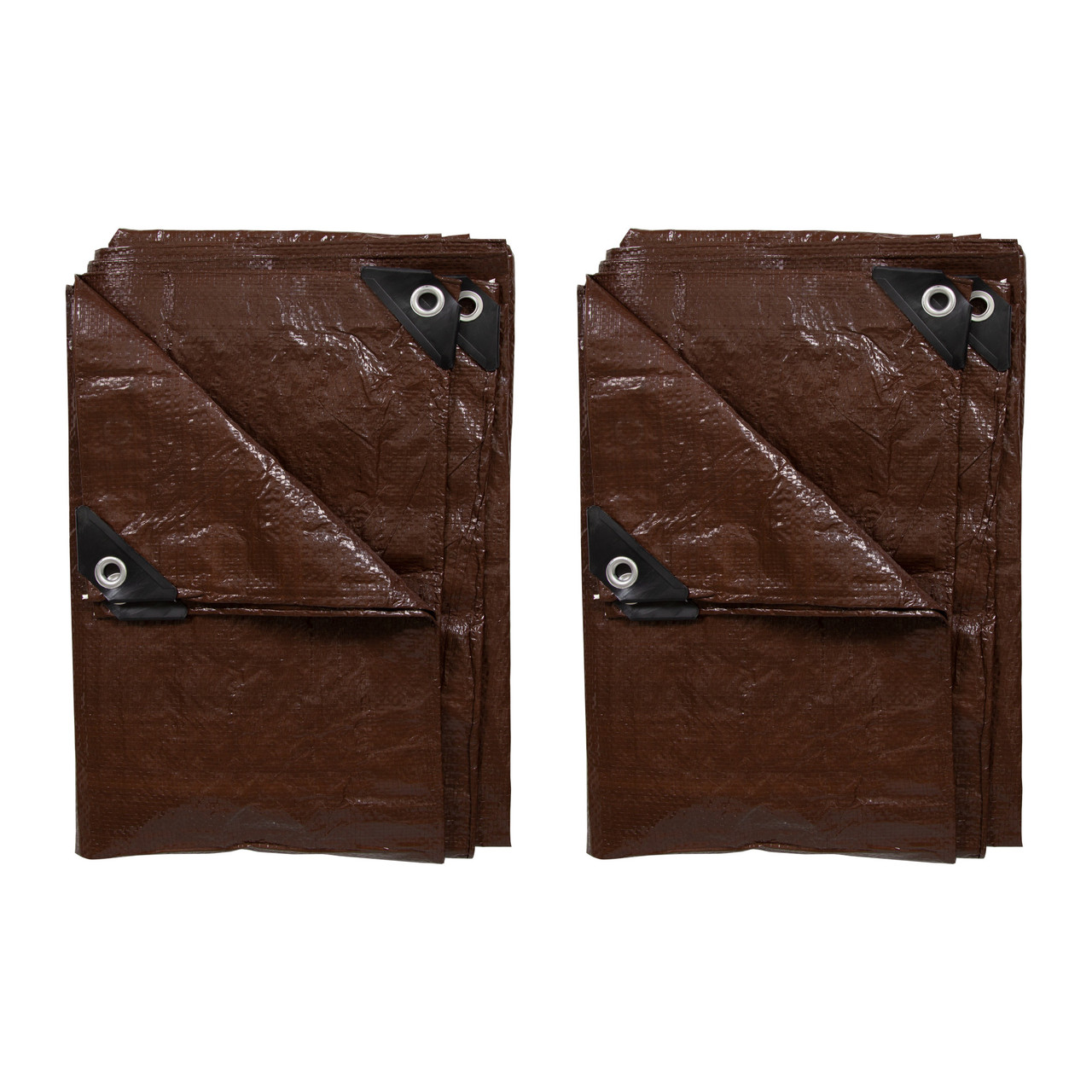 Light-Duty Rip-Stop Tarp 16' x 20' - Brown - 2 Pack - Stansport