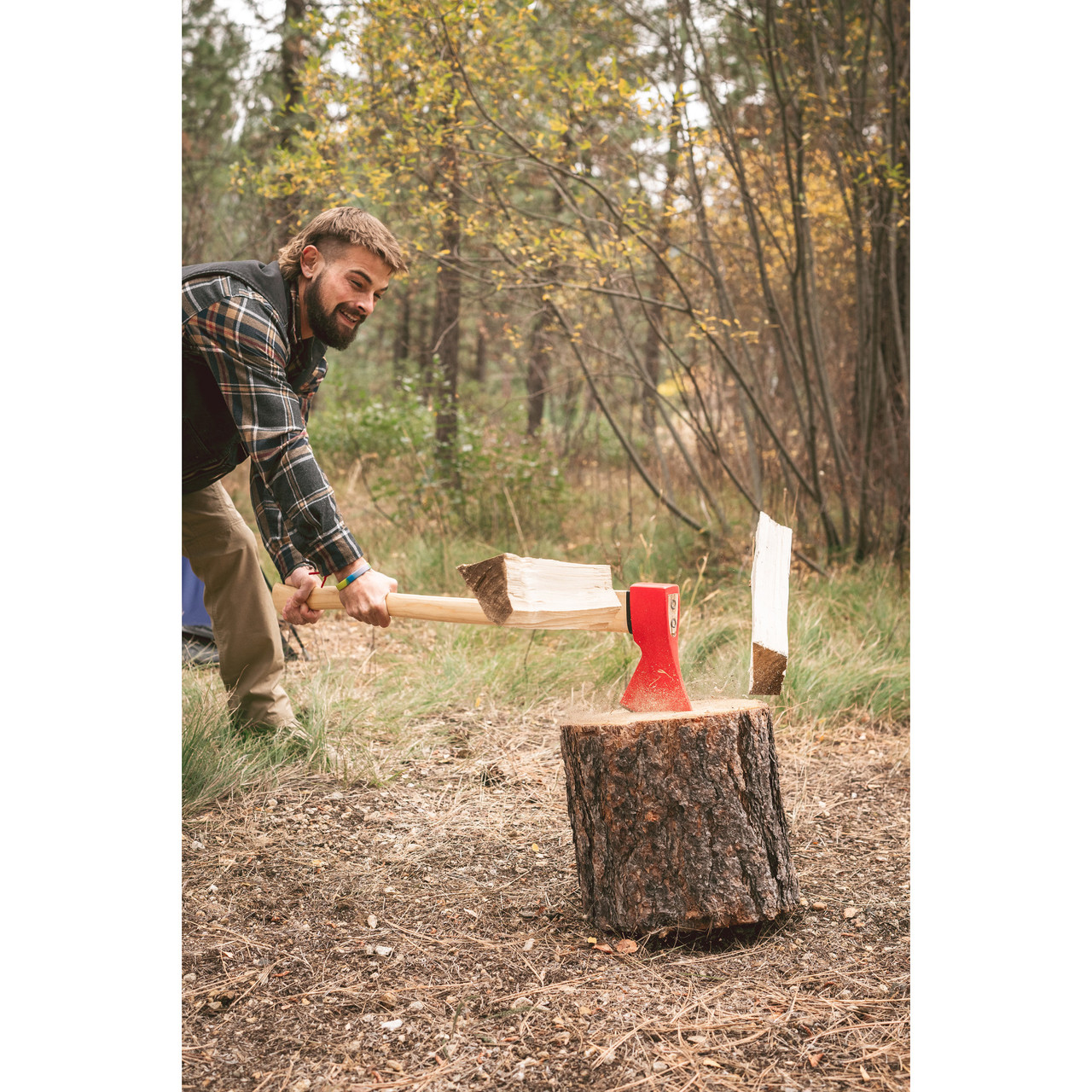 Camp Axe with Carbon Steel Head - Long Handle - Stansport