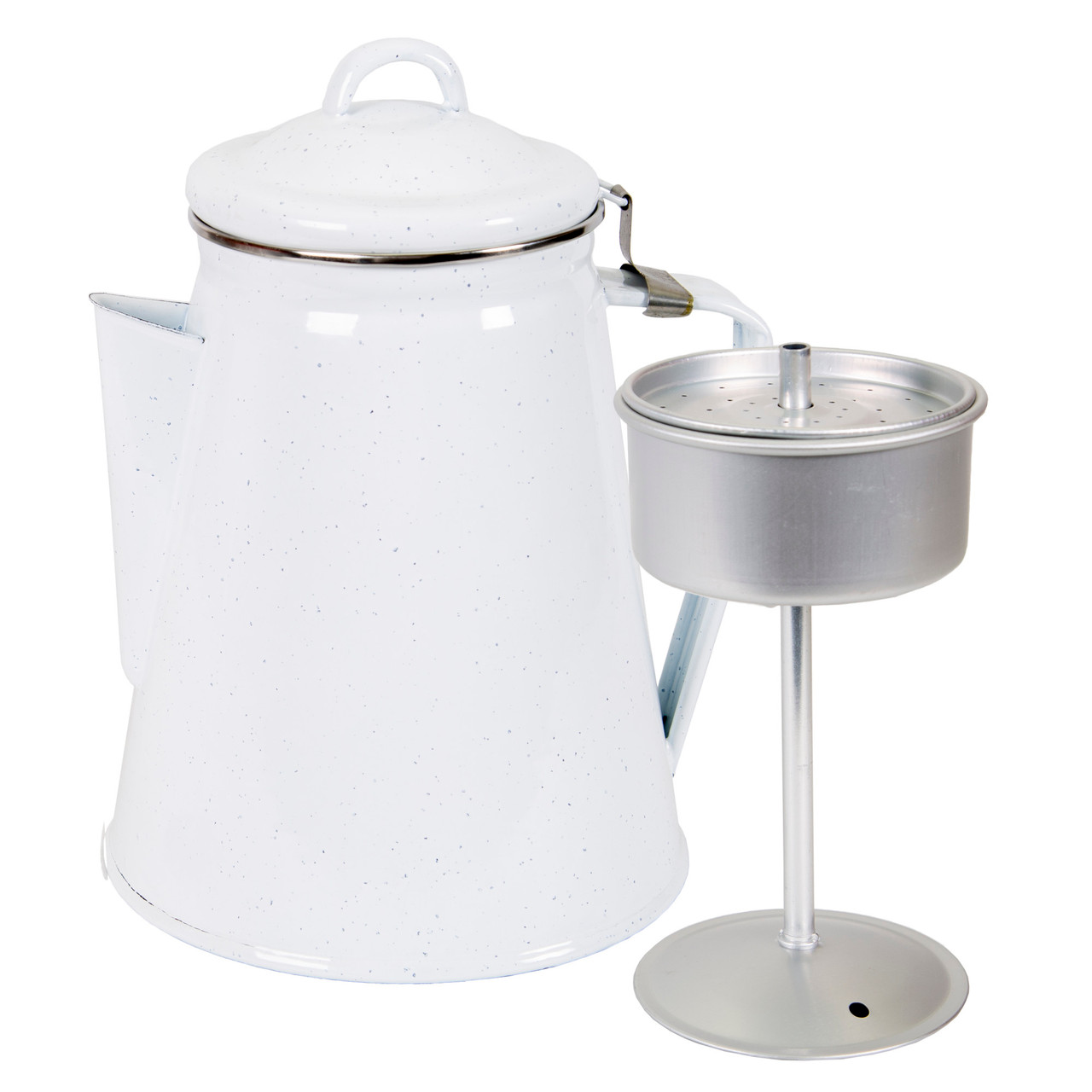 Enamel Percolator Coffee Pot 8 Cup - White - Stansport