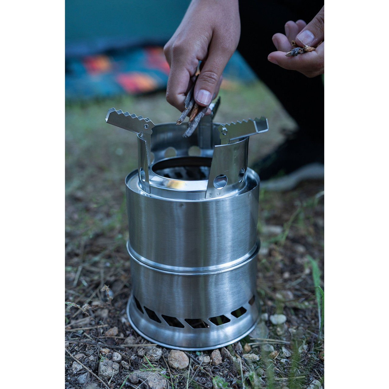 Réchaud De Camping Rocket Stove En Acier Inoxydable - Brûleur à Bois Portable - NEUF