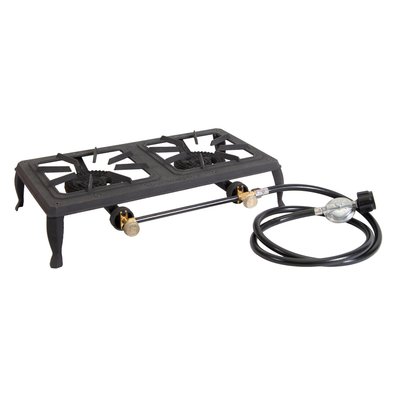 Double Burner Cast Iron Stove with Regulator Hose Stansport