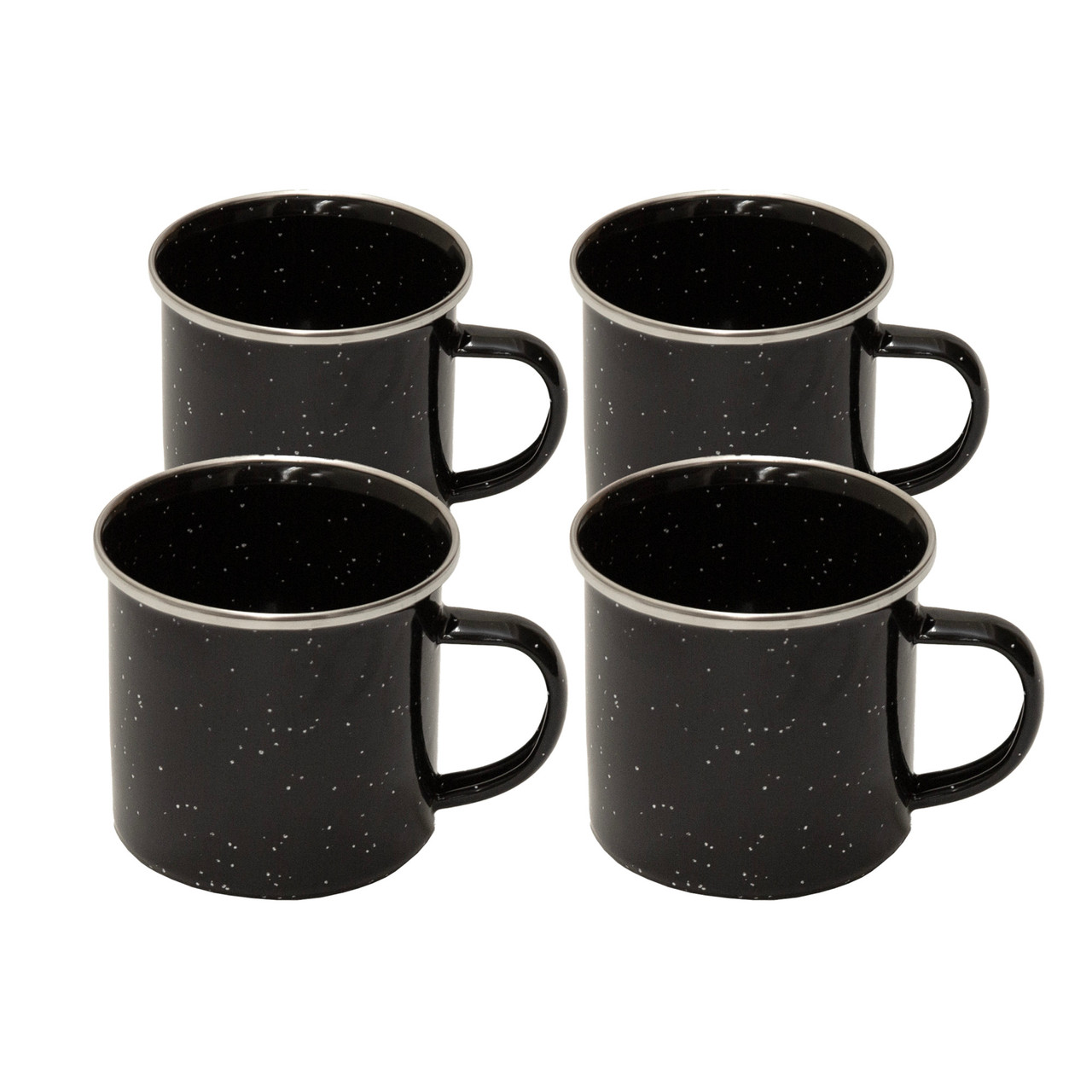 Deluxe 24-Piece Enamel Tableware Set - Black - Stansport