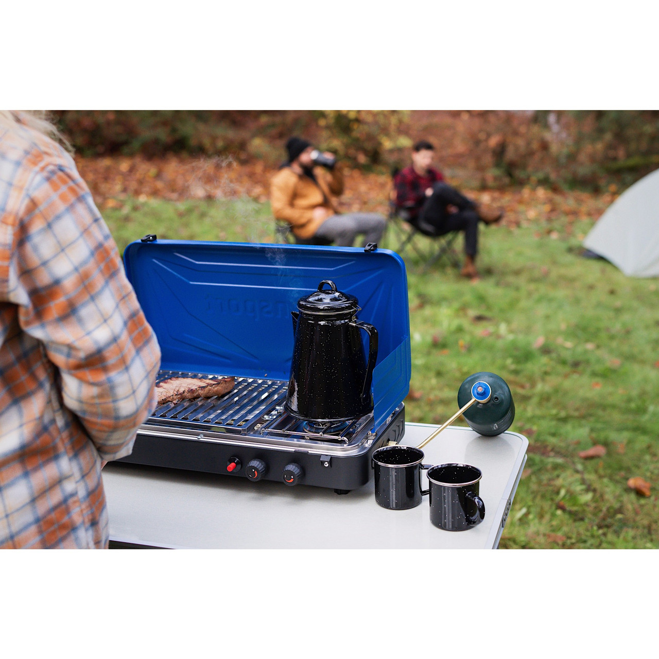 Enamel Percolator Coffee Pot 8 Cup - Black - Stansport