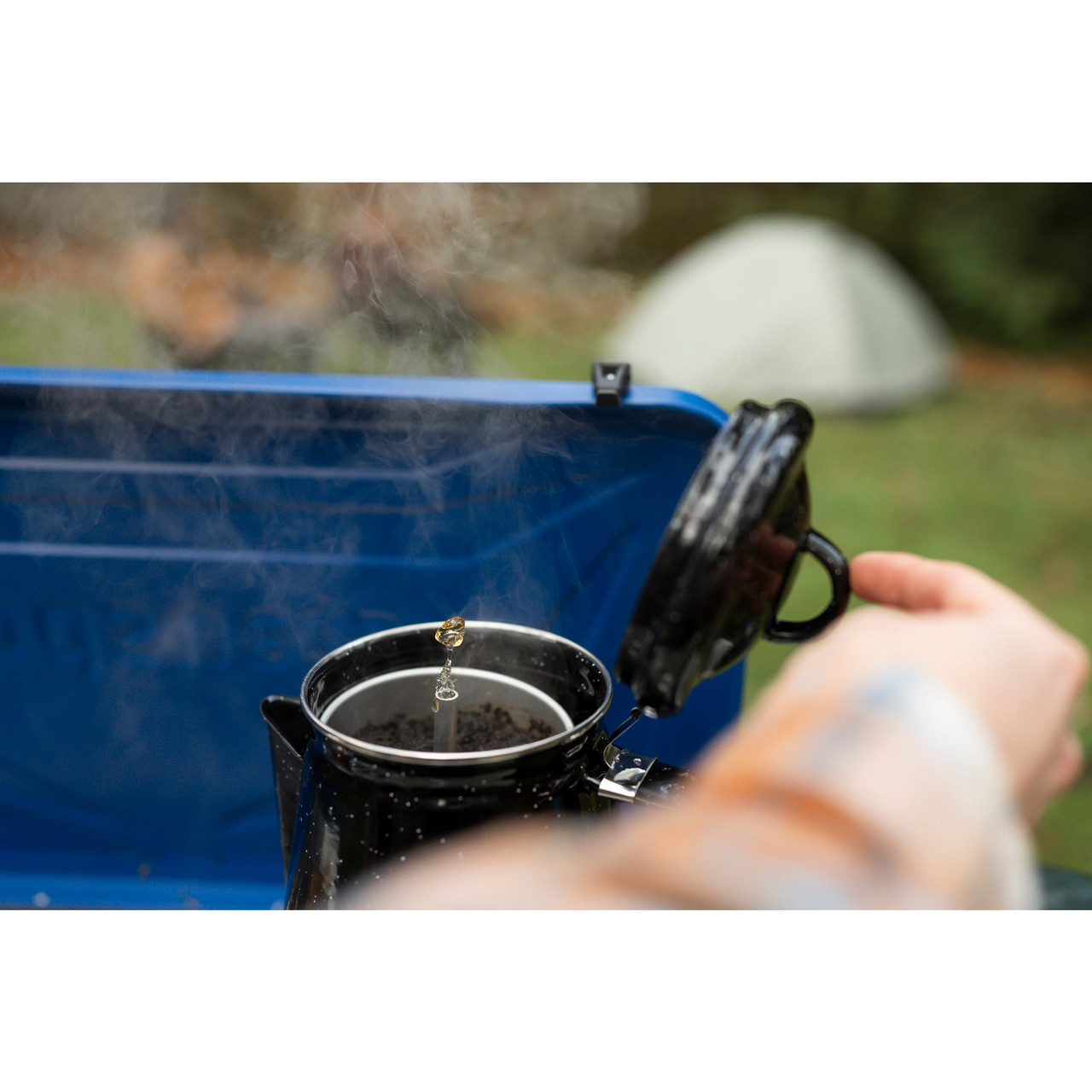 Enamel Percolator Coffee Pot 8 Cup - Black - Stansport