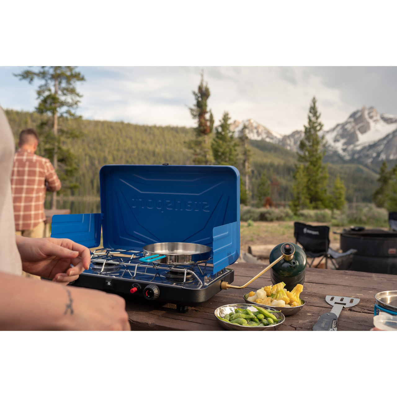 2-Burner Propane Stove with Drip Pan & Piezo Igniter - Stansport