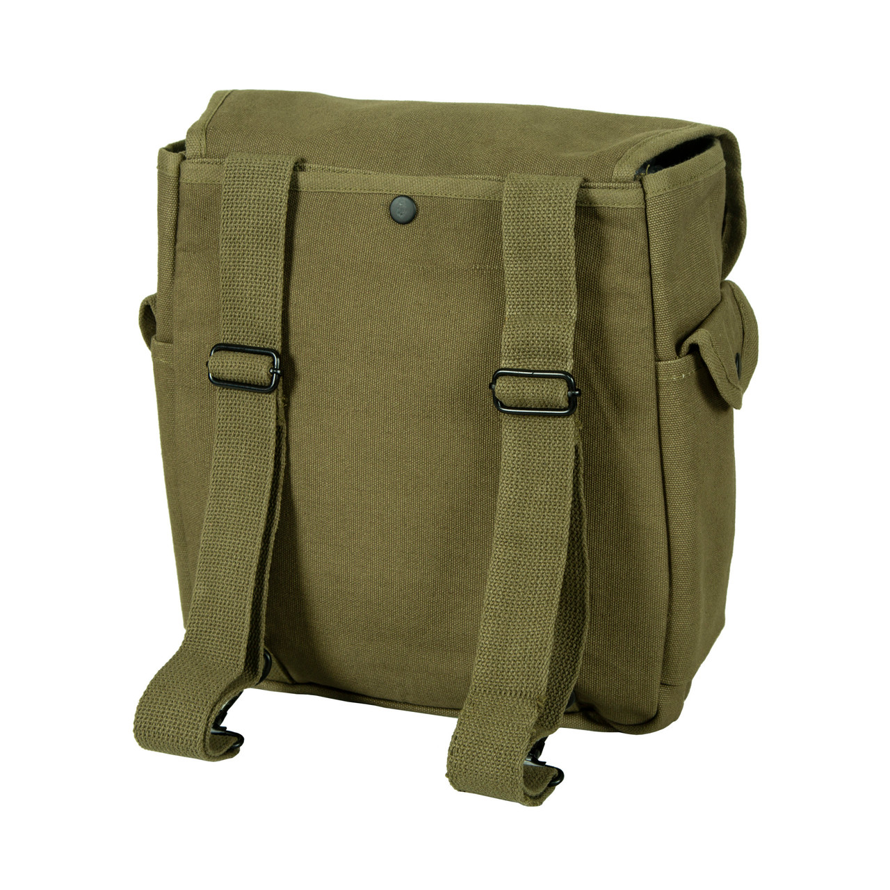 Olive Green Messenger Bag in Waxed Canvas / Musette With 